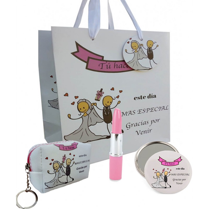 Ensemble de mariage spécial stylo miroir et sac à main dans un sac