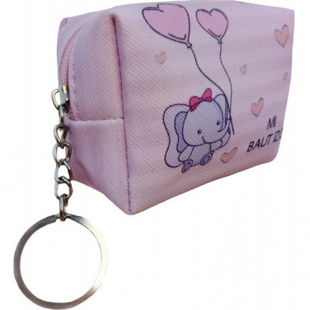 Set spécial de baptême dans un sac avec stylo rouge à lèvres, porte-monnaie et miroir