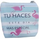 Sac et portefeuille design flamant rose avec phrases
