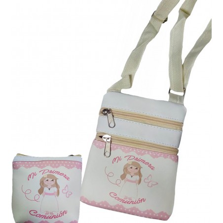 Sac bandoulière avec porte-monnaie pour communion