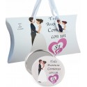 Miroir avec phrase dans une boîte personnalisée pour un mariage