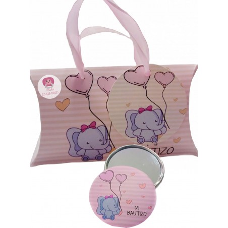Cadeau de baptême fille miroir avec boîte personnalisée