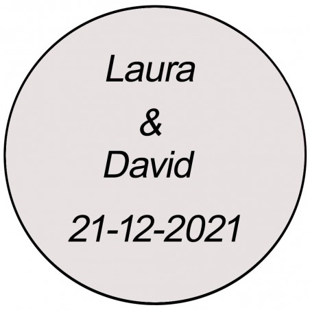 Autocollant Rond Transparent Avec Deux Noms Et Date