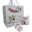 Set cadeau de mariage porte-monnaie miroir et sac personnalisé