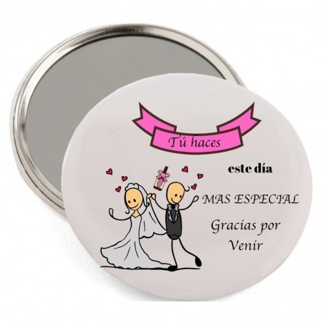 Set cadeau de mariage porte-monnaie miroir et sac personnalisé
