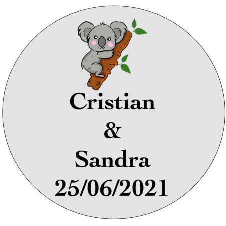 Autocollant Koala Transparent Personnalisé Pour Mariage