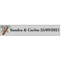 Autocollant koala rectangulaire transparent personnalisé pour les mariages