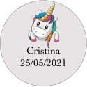 Sticker Coeurs Licorne, Rond Transparent Personnalisé
