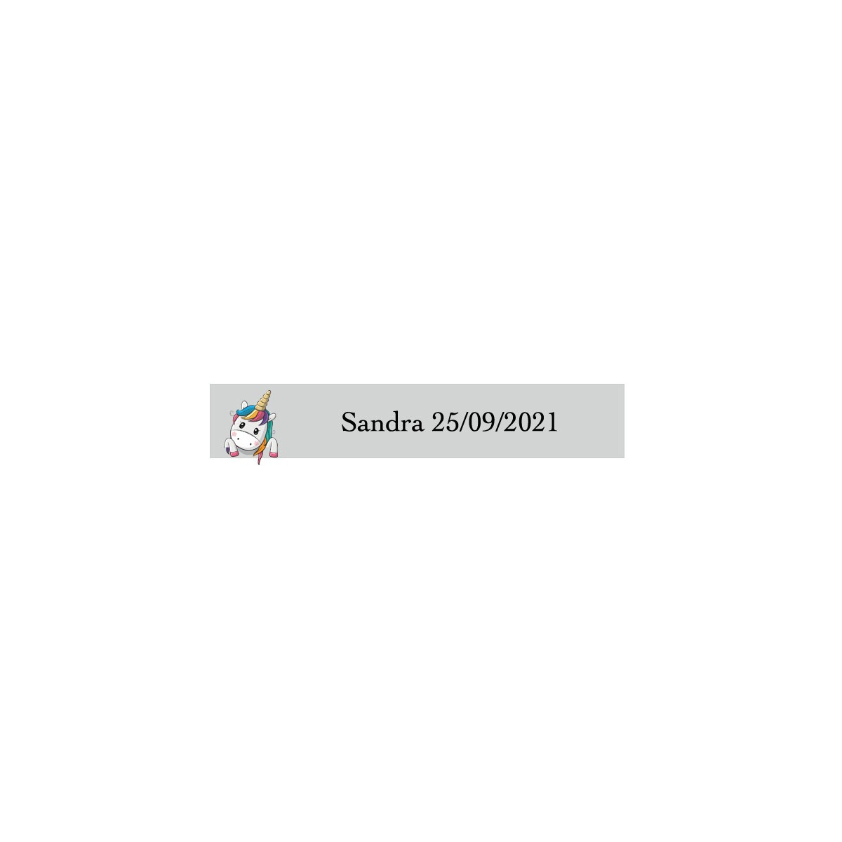 Sticker coeurs licorne rectangulaire transparent personnalisé