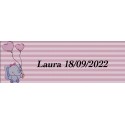 Autocollant éléphant rose rectangulaire personnalisé
