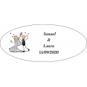 Adhésif que vous faites ce jour mariages personnalisés ovales