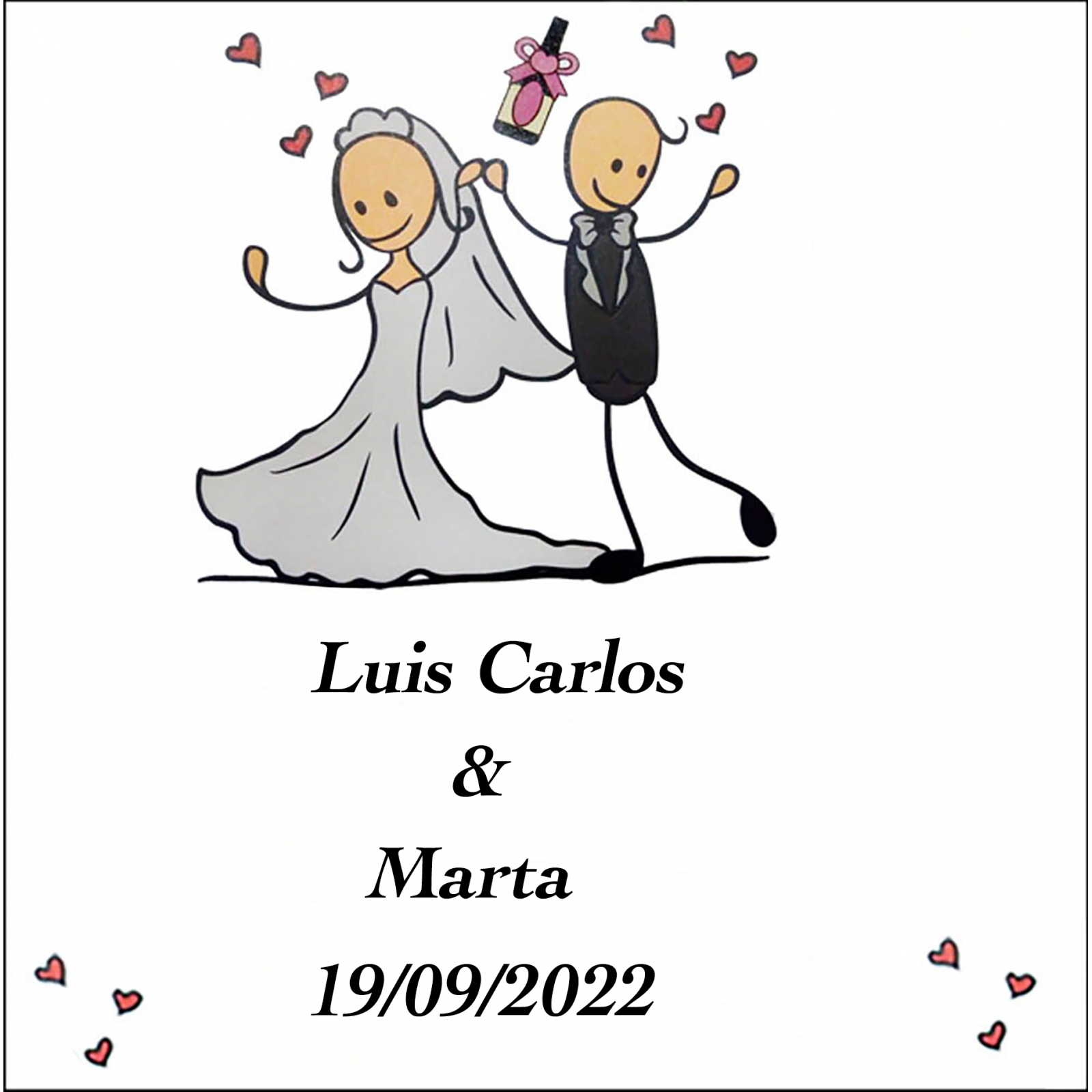 Adhésif tu fais ce jour carré personnalisé mariage
