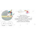 Invitations de baptême licorne personnalisées