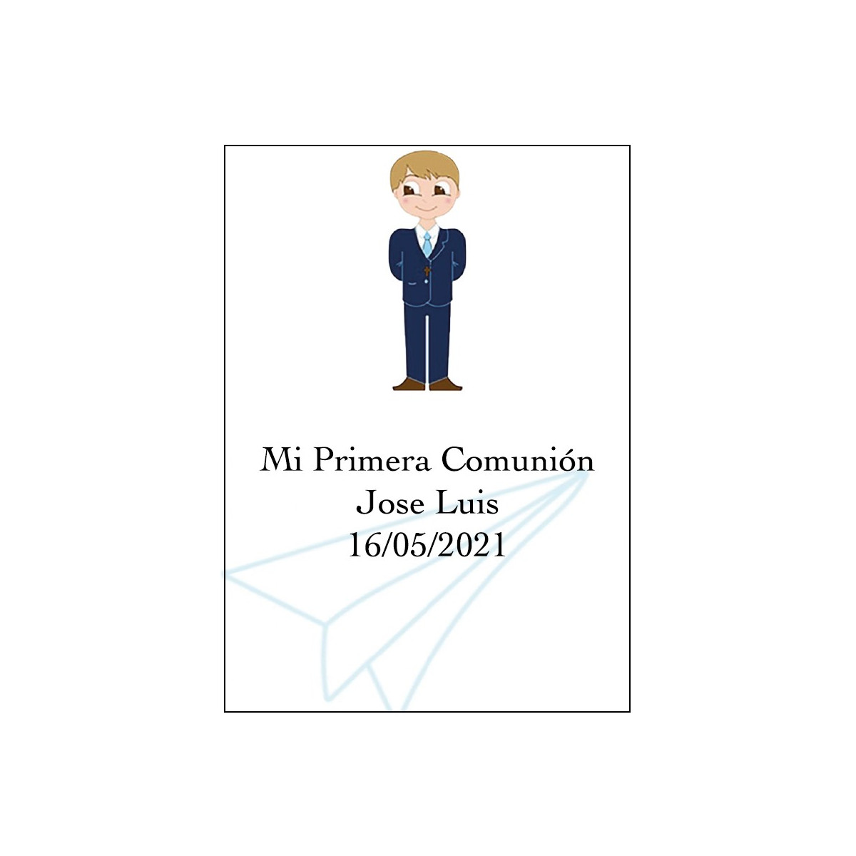 Autocollant communion enfant grand personnalisé
