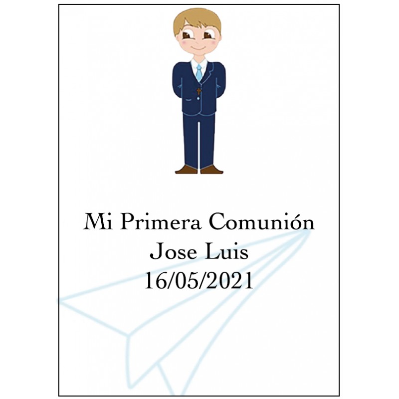 Autocollant communion enfant grand personnalisé
