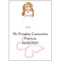 Grand autocollant personnalisé pour fille de communion