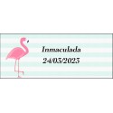 Sticker Flamenco, Rectangulaire Personnalisé Pour Le Nom Et La Date