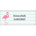 Sticker flamenco rectangulaire personnalisé pour le nom et la date