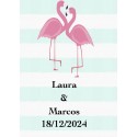 Grand autocollant flamant rose personnalisé pour les mariages