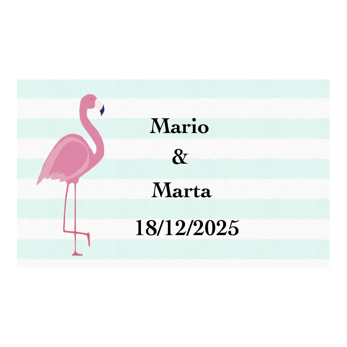 Autocollant flamant rose personnalisé pour les mariages