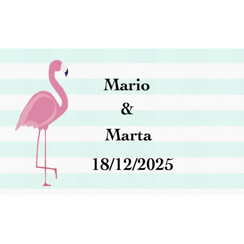 Autocollant flamant rose personnalisé pour les mariages