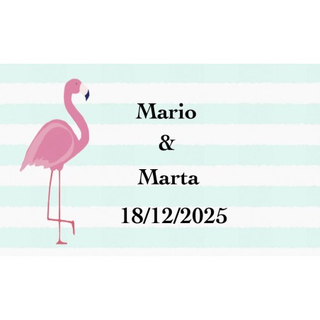 Autocollant flamant rose personnalisé pour les mariages