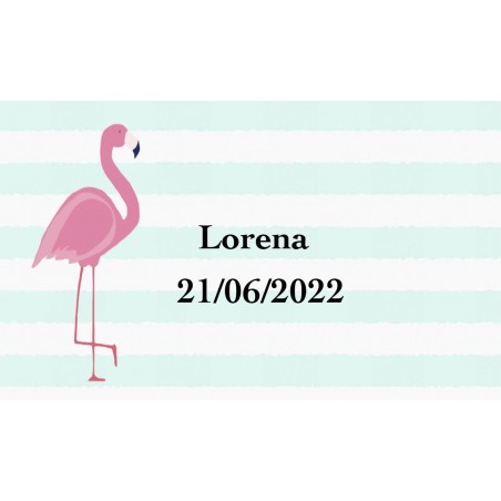 Sticker flamenco personnalisé avec nom et date