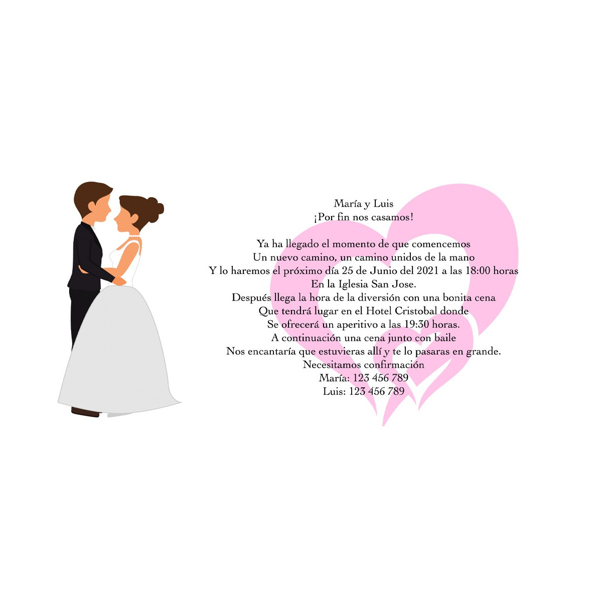 Invitation personnalisée à toutes les aventures pour les mariages