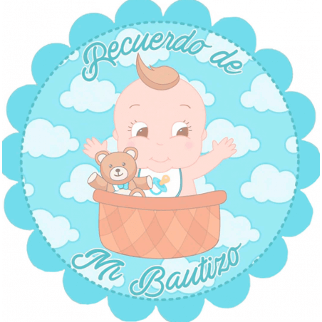 Sticker Baptême Bébé Garçon
