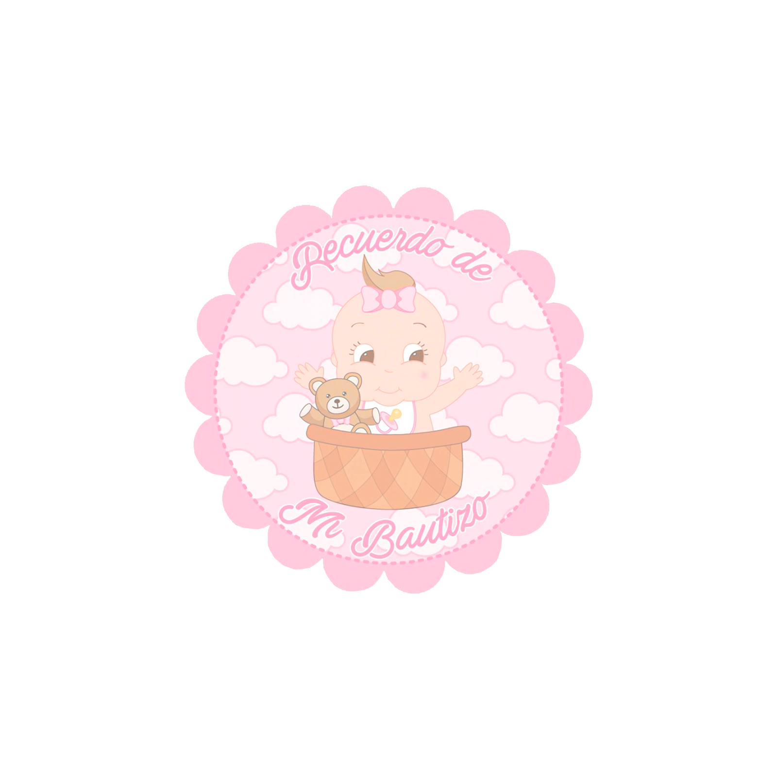 Autocollant décoratif pour baptême de fille