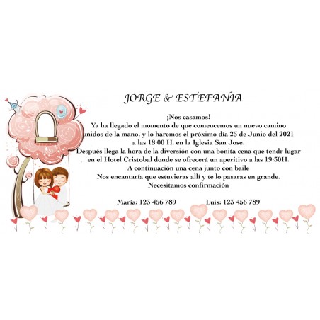 Invitations de mariage personnalisées romantiques