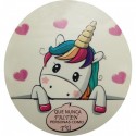 Bloc-notes post-it licorne et crayon dans un sac en organza