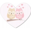 Sticker coeur de hiboux de couple