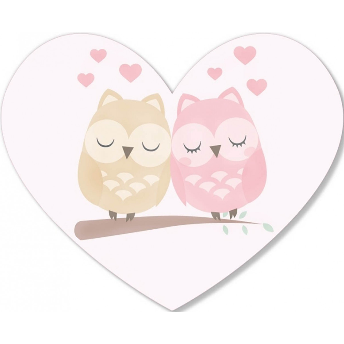 Sticker coeur de hiboux de couple