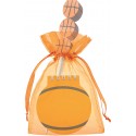 Cahier de basket avec crayon assorti dans un sac en organza