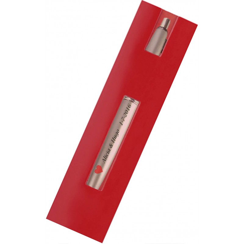 Stylo argenté avec étui et autocollant personnalisé pour les mariages Stylo argenté avec étui et autocollant personnalisé pour les mariages