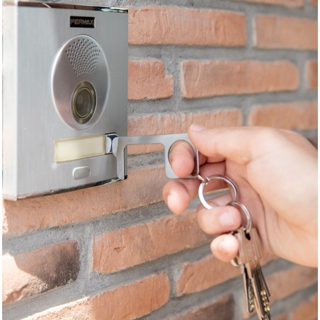 Porte-clés hygiénique anti-contact en acier inoxydable