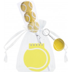 Cahier de tennis, crayon et porte-clés avec sac en organza