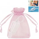 Bouteille de gel hydroalcoolique rechargeable avec sac organza pour communion fille
