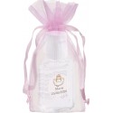 Gel hydroalcoolique personnalisé avec autocollant de communion dans un sachet en organza