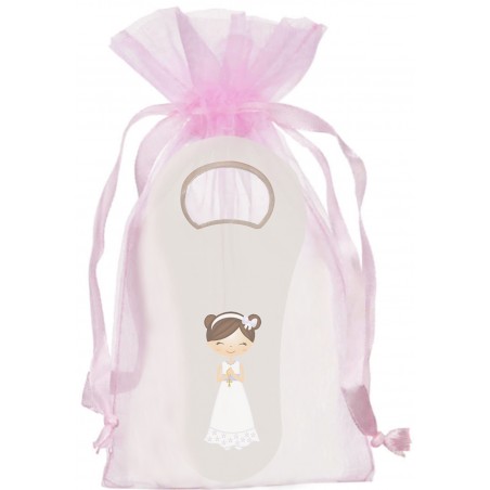 Ouvre-bouteille avec sac pour communion fille