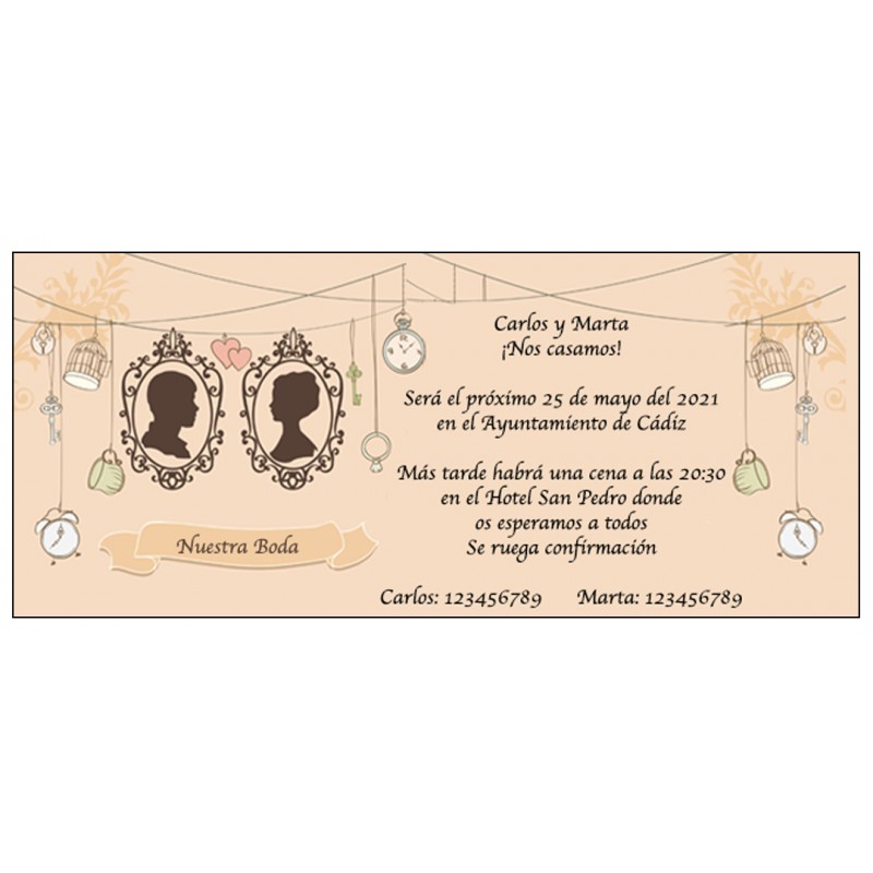 Invitation de mariage de style vintage