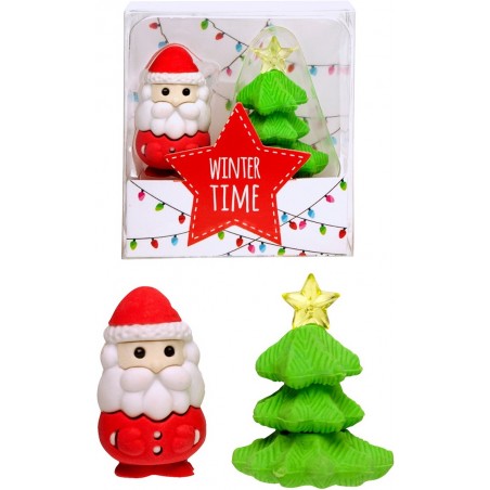 Ensemble Amusant De 2 Gommes De Noël Pour Enfants
