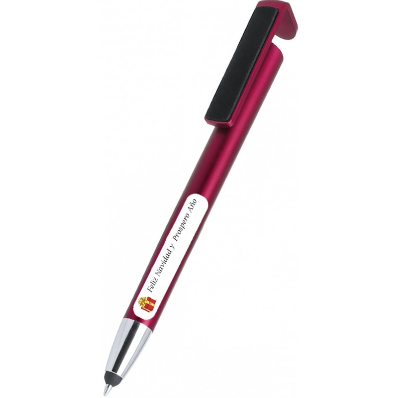 Stylo à bille avec support et pointeur rouge de noël personnalisable