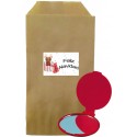Pack miroir rouge avec enveloppe kraft marron de Noël