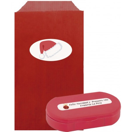 Pilulier rouge avec enveloppe personnalisée pour Noël