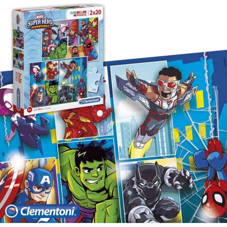 Ensemble De 2 Puzzles Marvel Super Heroes