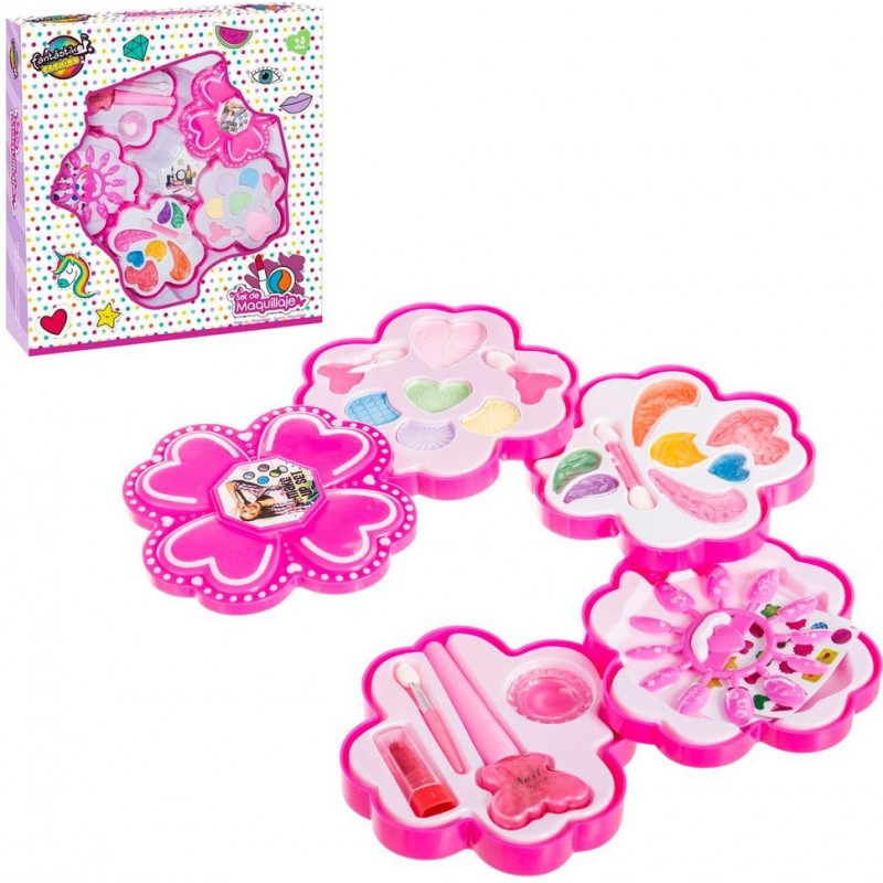 Ensemble de maquillage fleur rose 4 niveaux enfant