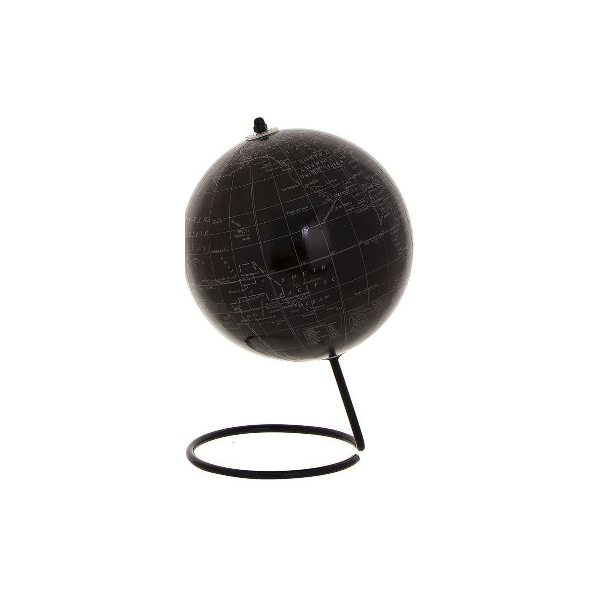 Boule monde décoration avec support noir