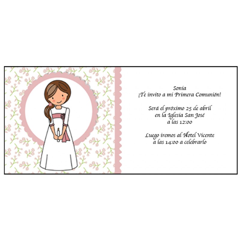 Invitation de fille de première communion